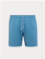 Boss Pocketed Signature Stripe Swim Shorts Light Blue