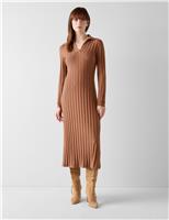 Cotton Rich Textured Midi Jumper Dress