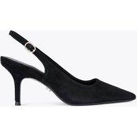 Carvela Suede Stiletto Heel Pointed Slingback Shoes Black