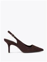 Suede Stiletto Heel Pointed Slingback Shoes