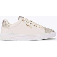 Carvela Metallic Embellished Toe Cap Cupsole Trainers Gold
