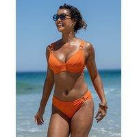 Pour Moi Algarve Wired Ring Detail Plunge Bikini Top (C-G) Orange