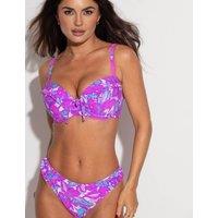Pour Moi Ocean Breeze Leaf Print Bikini Bottoms Purple Mix