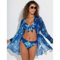 Pour Moi Palermo Floral High Leg Bikini Bottoms Navy Mix