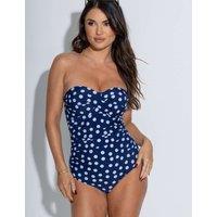 Pour Moi Santa Monica Strapless Tummy Control Swimsuit Navy Mix