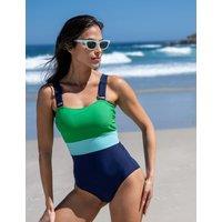 Pour Moi Palm Springs Tummy Control Swimsuit Dark Navy Mix