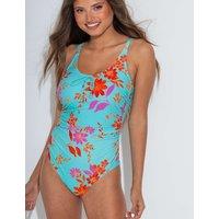 Pour Moi Mauritius Tummy Control Scoop Neck Swimsuit Aqua Mix