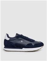Hackett Leather Lace Up Trainers Navy