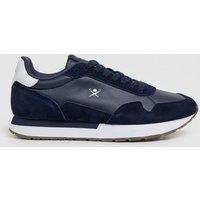 Hackett Leather Lace Up Trainers Navy