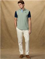 Hackett Heritage Pure Cotton Colour Block Polo Shirt Green Mix
