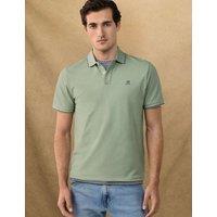 Hackett Heritage Pure Cotton Tipped Polo Shirt Green