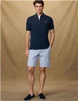 Pure Cotton Tipped Striped Polo Shirt