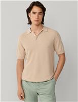 Cotton Rich Knitted Polo Shirt with Cashmere