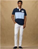 Hackett Pure Cotton Short Sleeve Rugby Shirt Navy Mix