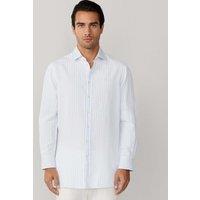 Hackett Tailored Fit Cotton Rich Striped Shirt Blue Mix