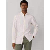 Hackett Tailored Fit Cotton Rich Striped Shirt Orange Mix