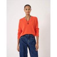 HUSH Cashmere Rich V-Neck Jumper Red