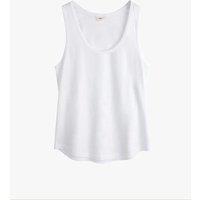 HUSH Pure Cotton Scoop Neck Vest White