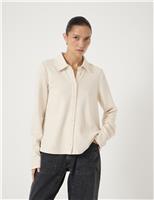 HUSH Cotton Blend Polo Top Oatmeal