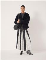 Polka Dot Pleated Midaxi Skirt