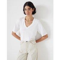 HUSH Cotton Rich V-Neck T-Shirt White