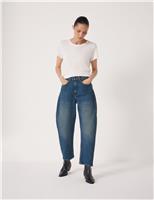 Mid Rise Barrel Leg Jeans