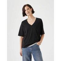 HUSH Cotton Rich V-Neck T-Shirt Black