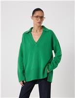 Pure Merino Wool Collared Relaxed Jumper