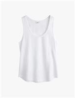 HUSH Pure Cotton Scoop Neck Vest Grey Marl