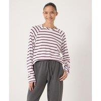 HUSH Pure Cotton Striped Top Burgundy Mix
