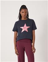 Pure Cotton Star Graphic T-Shirt