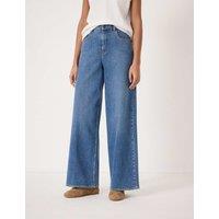 HUSH High Waisted Wide Leg Jeans Blue Denim