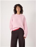 HUSH Pure Cashmere Textured Crew Neck Jumper Navy