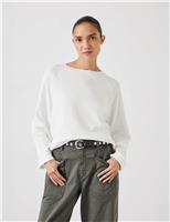 HUSH Matilda Pure Cotton Crew Neck Top Green