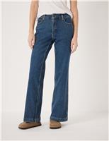 HUSH Mid Rise Bootcut Jeans Blue Denim