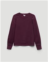 HUSH Emily Gingham Puff Sleeve Top Burgundy Mix