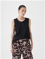 HUSH Pure Cotton Vest Top Black