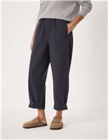 HUSH Jack Barrel Leg Pull On Trousers Navy