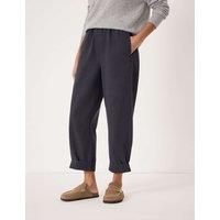 HUSH Jack Barrel Leg Pull On Trousers Navy