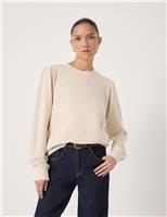 Pure Cotton Puff Sleeve Sweatshirt