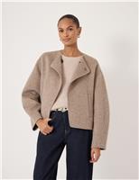 Pure Wool Collarless Short Jacket