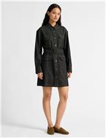 Denim Belted Mini Utility Dress