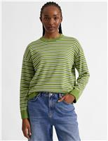 Albaray Pure Cotton Striped Jumper Green Mix
