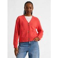 Albaray Pure Cotton V-Neck Cardigan Orange