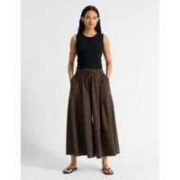 Albaray Pure Cotton Checked Culottes Brown Mix