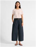 Pure Cotton Barrel Leg Ankle Grazer Chinos