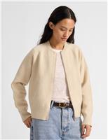 Knitted Bomber Jacket with Wool