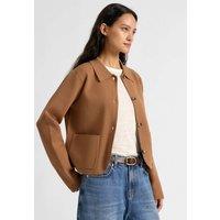 Albaray Collared Short Knitted Jacket Tan