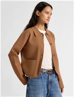 Collared Short Knitted Jacket