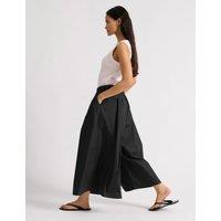 Albaray Pure Cotton Drawstring Culottes Black